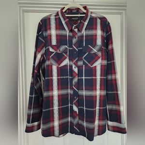 eighty eight long sleeve button down plaid shirt men's size XL